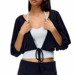 Cami Top and Half Sleeve Cropped Shrug Wrap Top