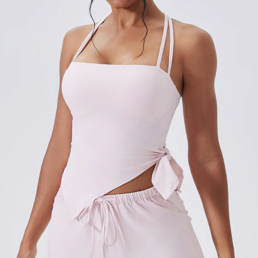 Side Knot Strappy Tank Top