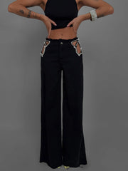 Crystal Star Hollow Out Jeans