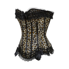 Satin Bow Lace Strapless Corset Top