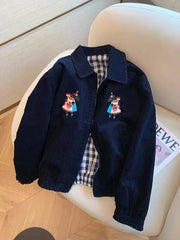 Corduroy Paid Lining Patchwork Jacket