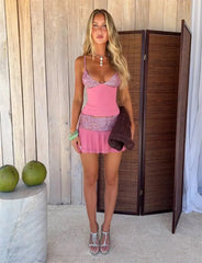 Sequin Spaghetti Strap Crop Top