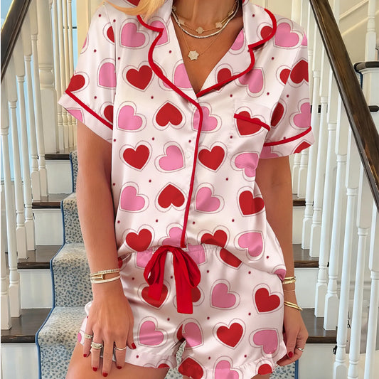 Heart/Bow Print Pyjama Sets