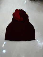 Red Velvet Strapless 3D Heart Patchwork Mini Dress
