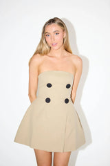 Strapless Buttoned Mini Dress Free From Label