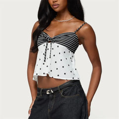 Striped Dots Patchwork Cami Top