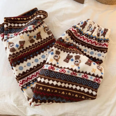 Christmas Pattern Plush Sweatshirt