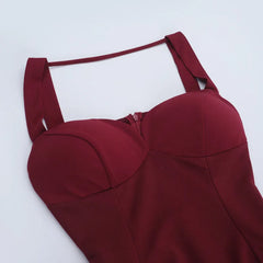 Solid Flare Strap Bustier Mini Dres