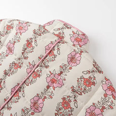 Pink Flower Print 
Quilted Coat