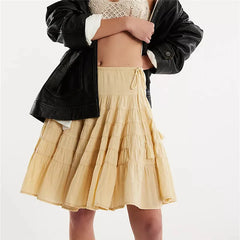 Ruffle Hem Knee Length Skirt