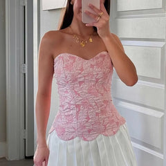 Floral Texture Tube Top