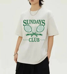 Sundays Club Cotton O-neck Casual Summer Woman Tshirts 