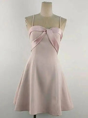 Pink Bowknot Patchwork Pleated A-line Mini Dress