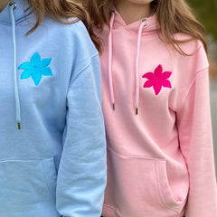 Floral Letter Embroidery Hooded Sweatshirt