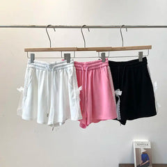 Lace Bow Drawstring Shorts