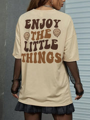 Enjoy The Little Thing Smile Face Short Sleeve Tees