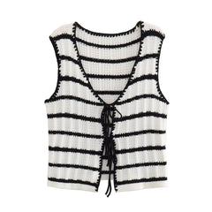 Stripe Knitted Vest Top And Pants Set - Free From Label