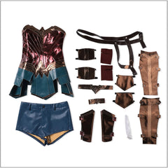 “Amazon warrior princess cosplay outfit with straps and cuffs”