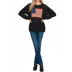 American Flag Crochet Sweater Top