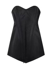 Sweetheart Neck Asymmetrical Hem Corset Mini Dress