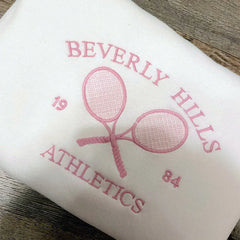 Beverly Hills Tennis Letters Embroidered Sweatshirt