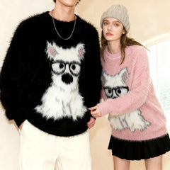 Cartoon Dog Graphic Sweater