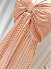 Pleated Tiered Ruffles Strapped Midi Dress