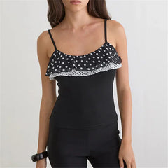 Ruffled Polka Dot Camisole Top