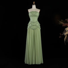 Cape Sleeve Chiffon Tiered Petals Sequined Pearl Embellished Gown