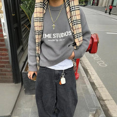 Letter Jacquard Sweater
