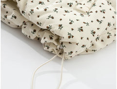 Beige Corduroy Print Parka Jacket