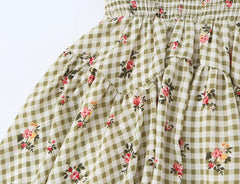 Floral Print Ruffle Strap Smocked Mini Dress