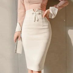 High Waist Bow Shaping Pencil Skirt Free From Label