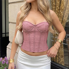 Sequin Strapless Corset Top