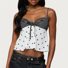 Striped Dots Patchwork Cami Top