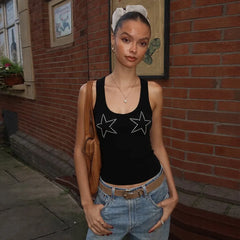 Crystal Star Ribbed Tank Top