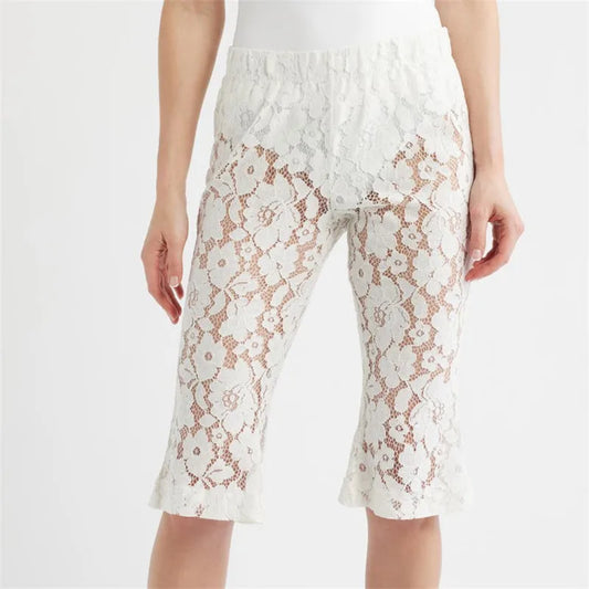 Lace Sheer Capri Pants