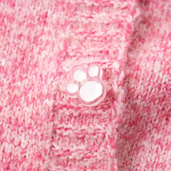 Knitted Embroidered Cartoon Button Up Vest