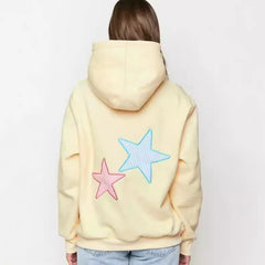 Solid Colour Star Print Hoddie