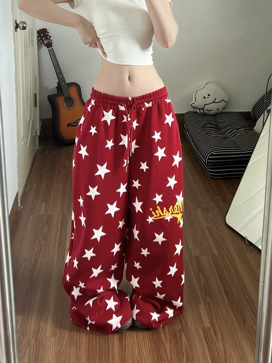 Star Print Baggy Sweatpants