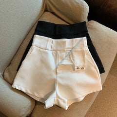 High Waist Solid Shorts For Women