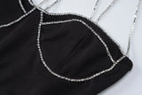 Black  Diamond Chain Mini Dress