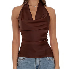 Satin Halter Tank Top