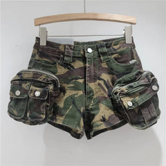 Camo Low Waist 3D Pocket Shorts