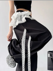 Lace Patchwork Oversized Jogger