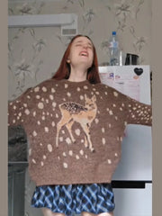 Deer Spotted Knitted Sweater