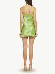 Green Sequin Patchwork Strap Mini Dress