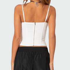 Square Neck Cami Solid Crop Top