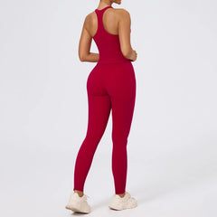 Person wearing a red jumpsuit