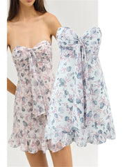 Shell Printed Tie Up Cami Mini Dress